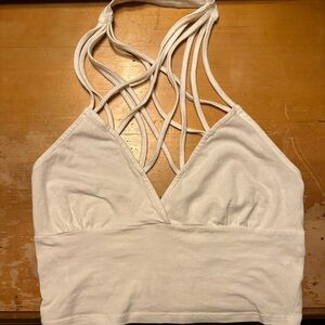 Charlotte Russe White Strappy Halter Top